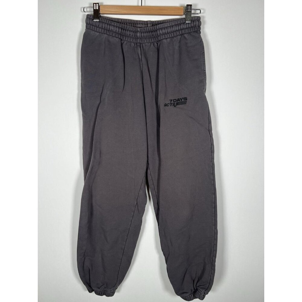 7 Days Active gray logo heavyweight Monday unisex sweatpants designer XS